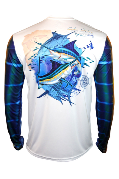 Diamond Marlins Performance Fishing Long Sleeve Shirt