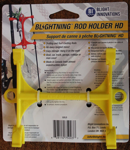 Blightning Rod Holder 030401 HD (Troll And Surf), Gold, Nylon