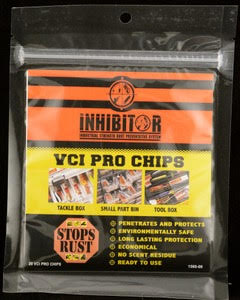 inhibitor rust prevention strips for tackle box The Inhibitor VCI Pro Chips-20 Pack (case of 12) – The Fishing Shop